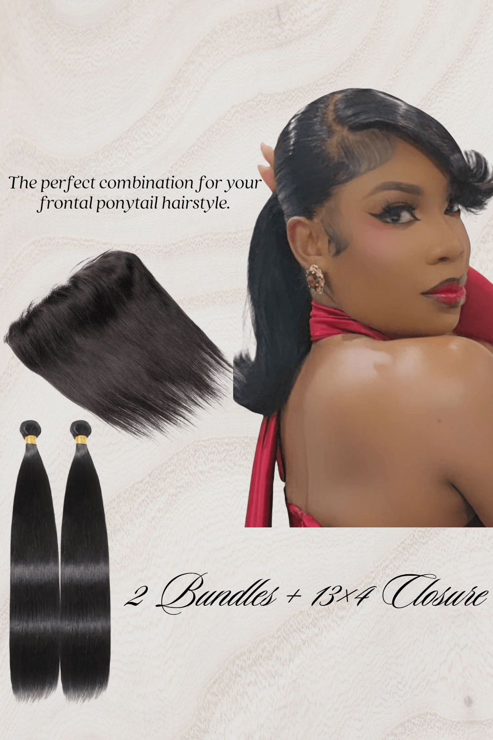 Straight 2 Bundles - Human Hair with 13x4 HD Lace Closure