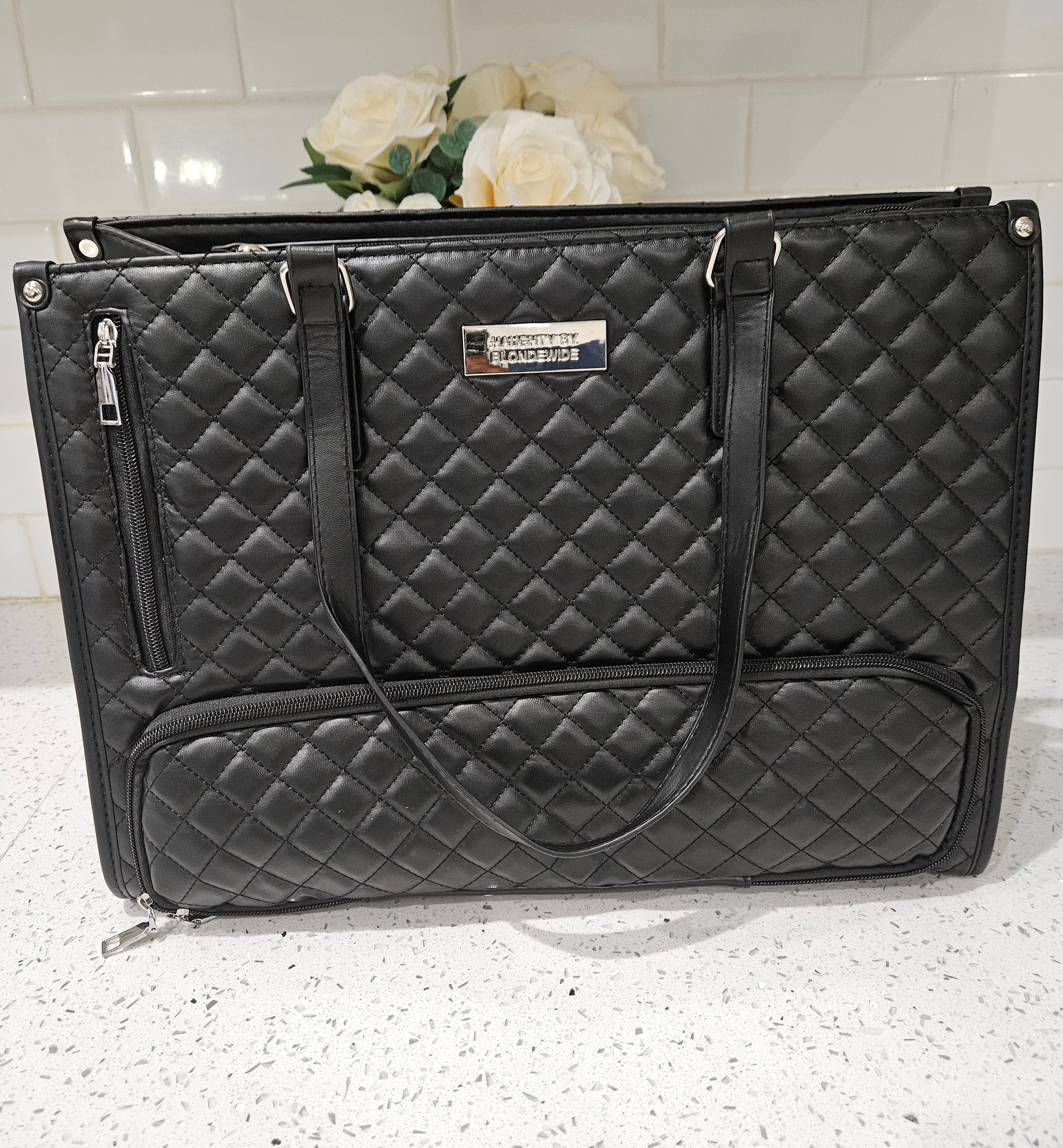 Haughty Work Lunch Bag for Women - Stylish Modern Design Durable Construction Ample Space Office Use Chic Bag with Lunch Component - BLACK