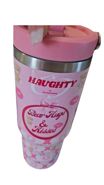 Cute Bear Hugs and Kisses - Cup/Tumbler With Lid - 30 OZ