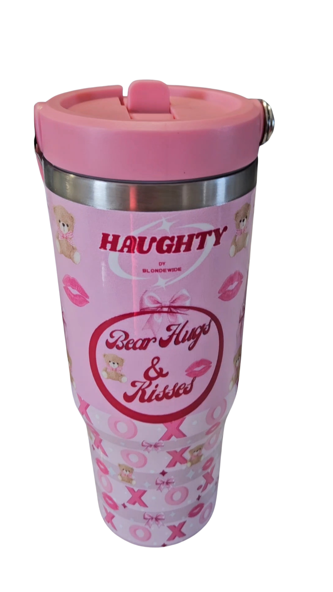 Cute Bear Hugs and Kisses - Cup/Tumbler With Lid - 30 OZ