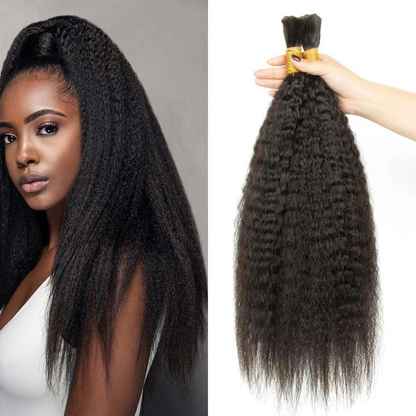 Deeva - Afro Kinky Straight Hair Bulk Human Hair- For Invisible Crochet Hairstyles And Braiding