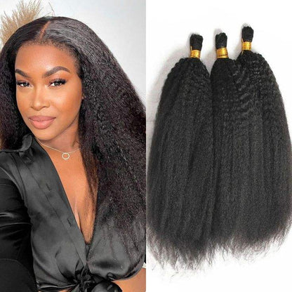 Deeva - Afro Kinky Straight Hair Bulk Human Hair- For Invisible Crochet Hairstyles And Braiding