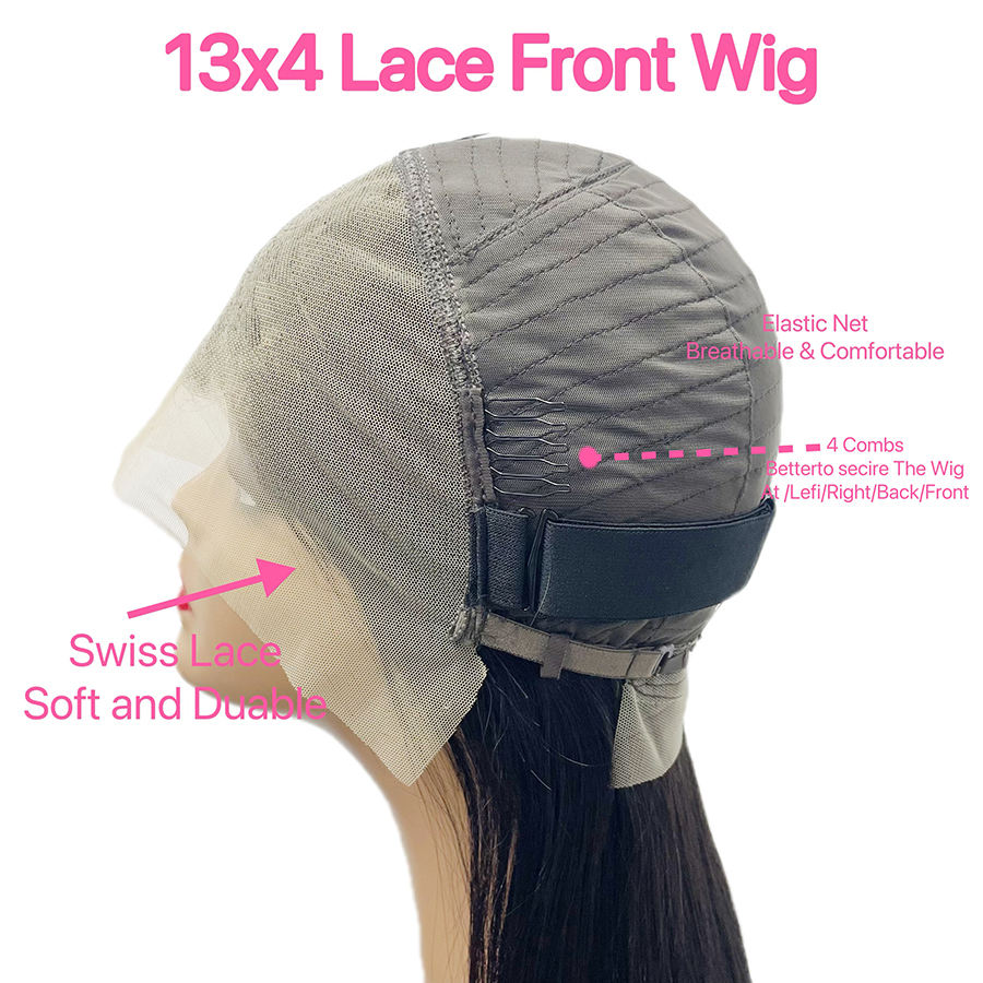 Blondie - 4/27 Highlight Ombre Brown - Deep Wave Human Hair - Pre-Plucked - 13x4 Transparent Lace Front Wig - 180% - 200% Density