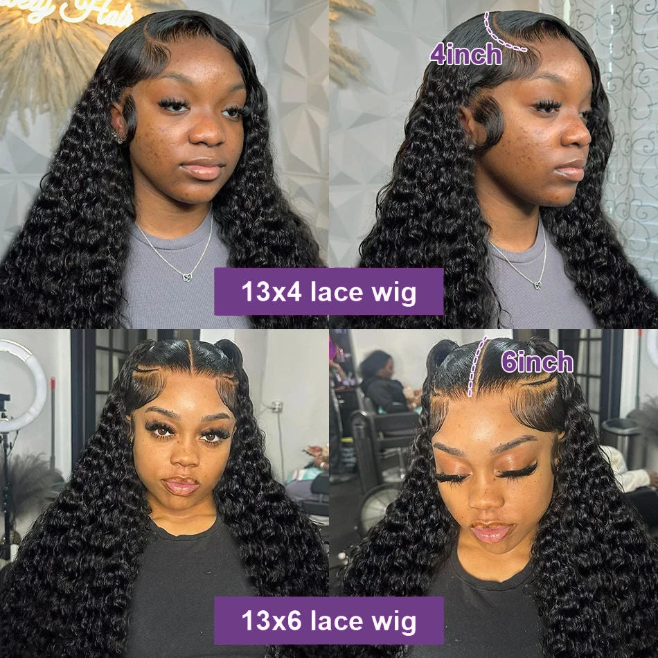 Serinity - 13x4 Transparent Lace Wig - Deep Wave Human Hair - 180% - 200% Density