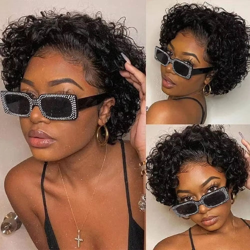 Summer -Pixie Cut - 13x4 HD Transparent Lace Frontal Wig - Deep Wave