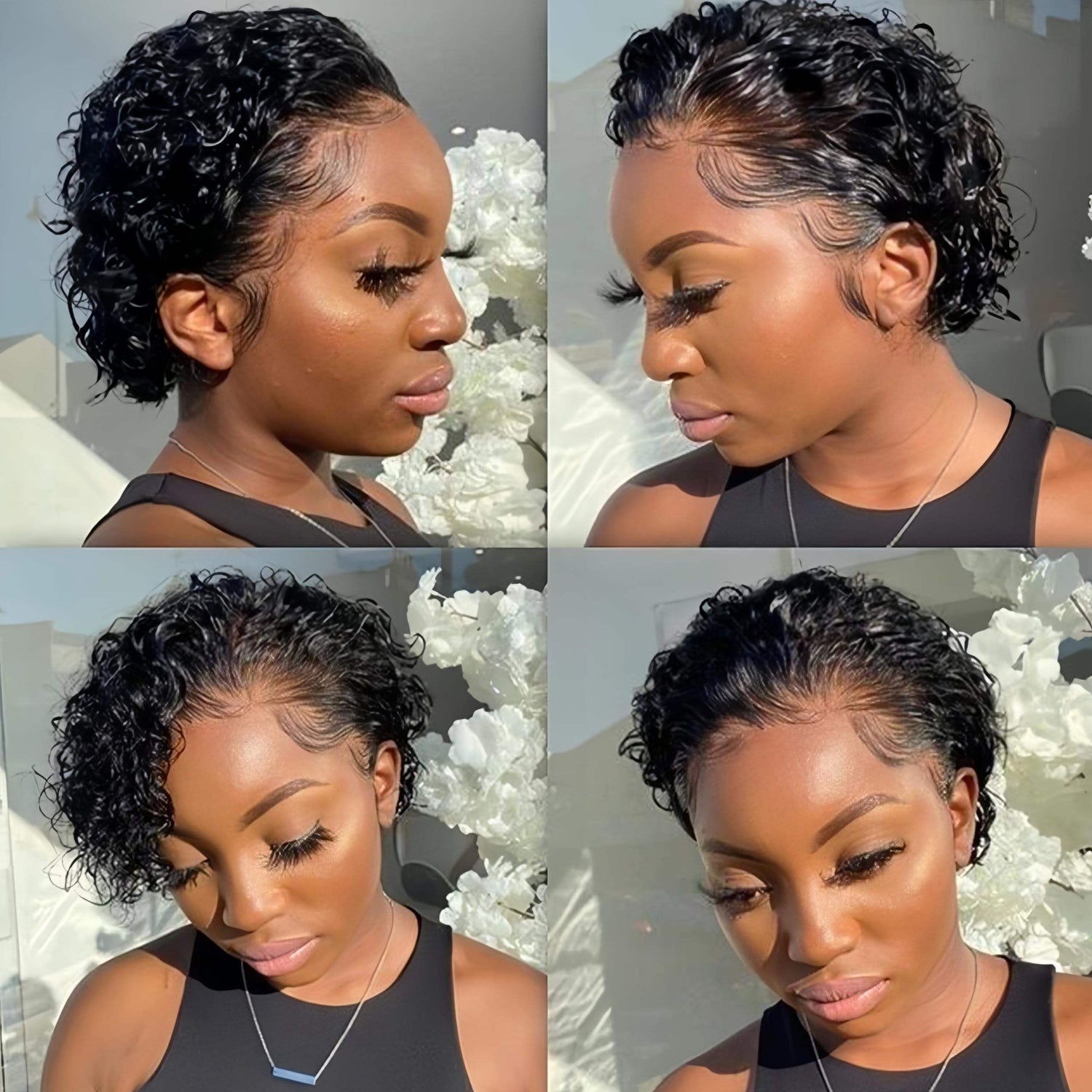 Summer -Pixie Cut - 13x4 HD Transparent Lace Frontal Wig - Deep Wave