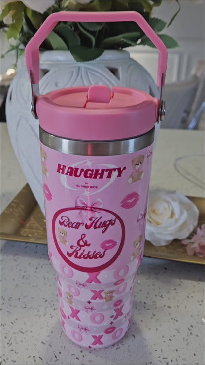 Cute Bear Hugs and Kisses - Cup/Tumbler With Lid - 30 OZ
